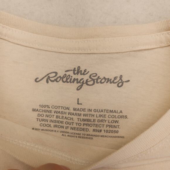 Rolling Stones Band Crew Neck Short Sleeve Graphic T Shirt Womens Size L White - Picture 3 of 11